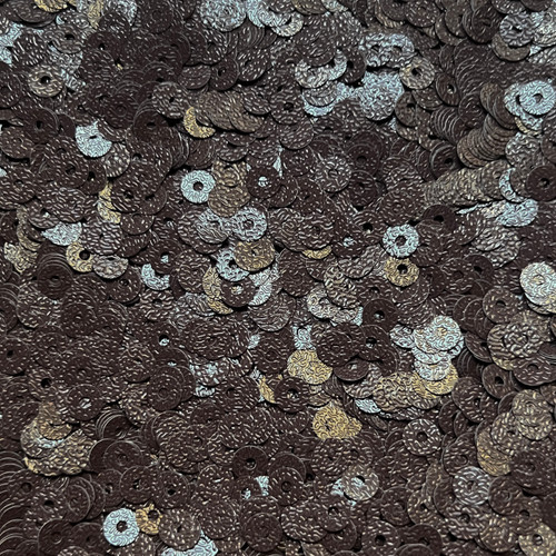 5mm Flat Sequins Chocolate Brown Opaque Embossed Texture Made in USA