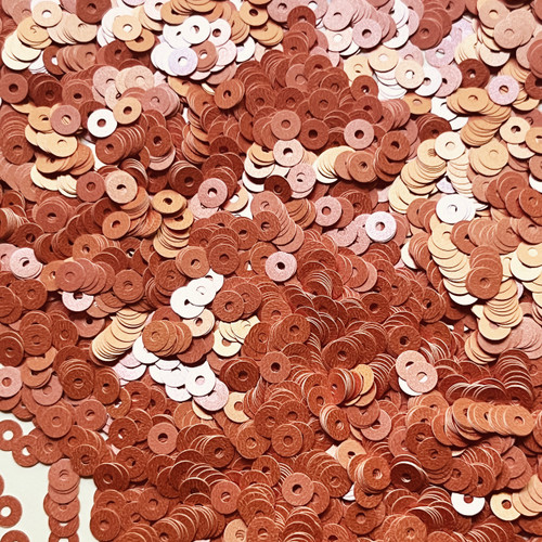 5mm Flat Sequins Coral Orange Opaque Satin Pearl Made in USA