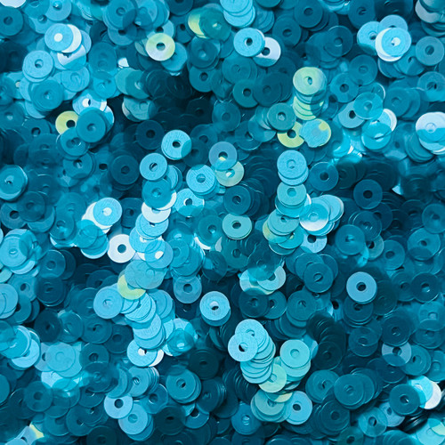 5mm Flat Sequins Deep Teal Blue Green Transparent Glossy Matte Made in USA