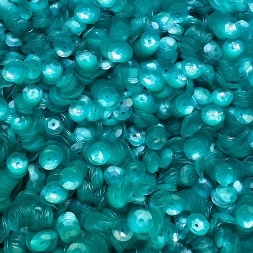 6mm Cup Sequins Seafoam Blue Green Transparent Matte Glossy Duo Made in USA