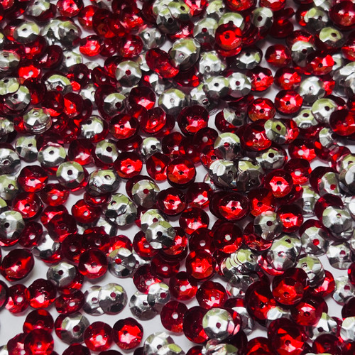 6mm Cup Red Silver Metallic Bubble Duo Made in USA