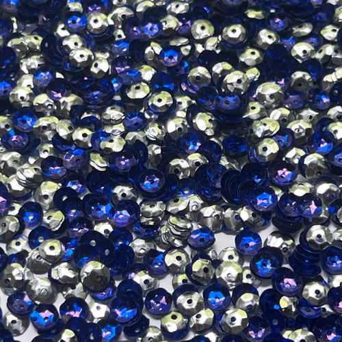 6mm Cup Royal Blue Silver Metallic Bubble Duo Made in USA