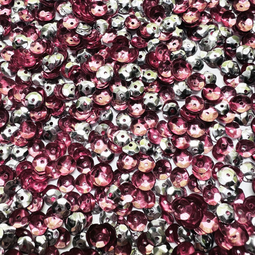 6mm Cup Pink Silver Metallic Bubble Duo Made in USA