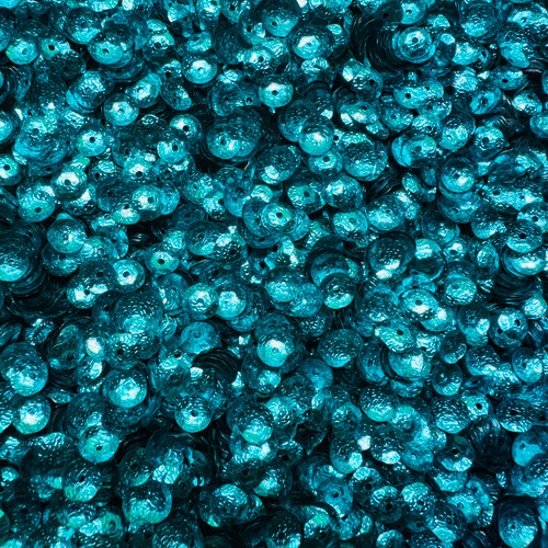 6mm Cup Turquoise Blue Metallic Embossed Texture Made in USA