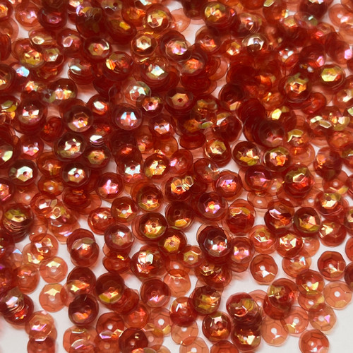 6mm Cup Orange Crystal Rainbow Iris Made in USA