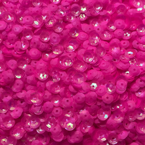 6mm Cup Bright Pink Fluorescent Rainbow Iris Matte Duo Made in USA