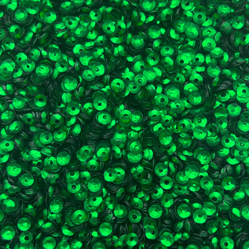 4mm Cup Sequins Green Matte Satin Shimmer