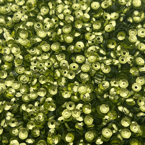 4mm Cup Sequins Olive Green Matte Satin Shimmer