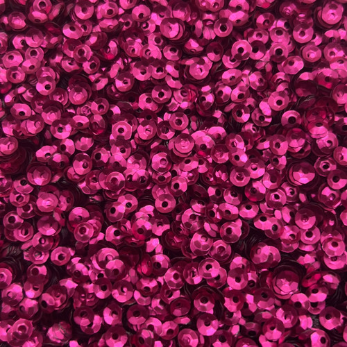 4mm Cup Sequins Fuchsia Pink Matte Satin Shimmer