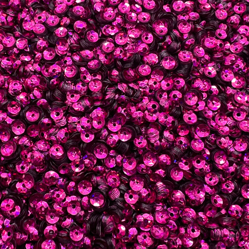 4mm Cup Sequins Fuchsia Pink Hologram Glitter Sparkle