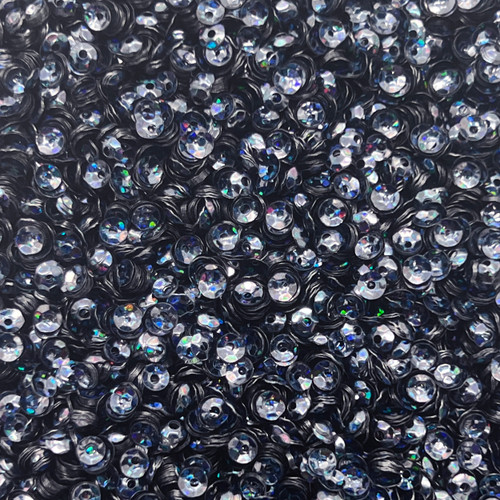 4mm Cup Sequins Midnight Navy Blue Hologram Glitter Sparkle