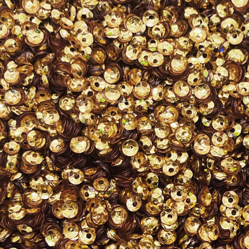4mm Cup Sequins Yellow Gold Hologram Glitter Sparkle