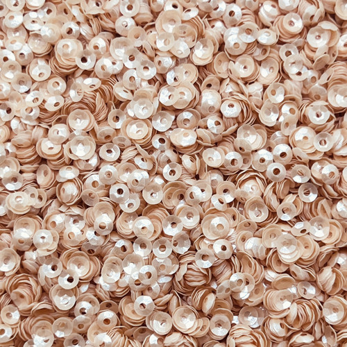 4mm Cup Sequins Light Peach Pearl Translucent