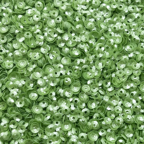 4mm Cup Sequins Green Pearl Translucent