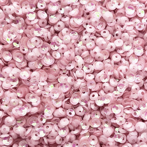 4mm Cup Sequins Pink Pearl Translucent