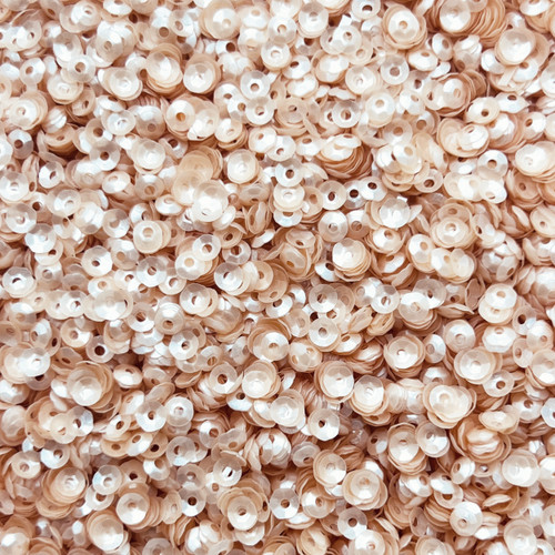 4mm Cup Sequins Champagne Gold Pearl Translucent