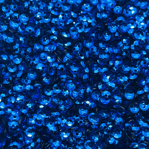 4mm Cup Sequins Rich Royal Blue Metallic Shiny