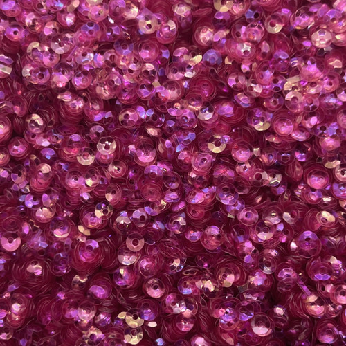 4mm Cup Sequins Berry Pink Crystal Rainbow Iris