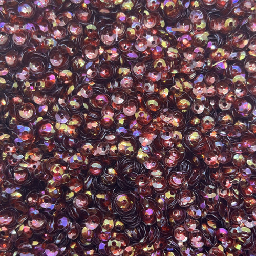 4mm Cup Sequins Garnet Red Crystal Rainbow Iris