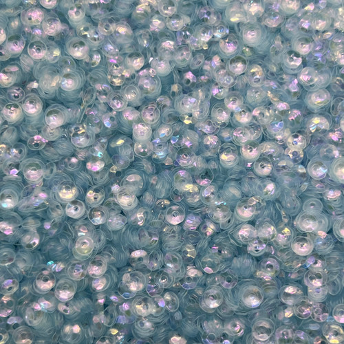 4mm Cup Sequins Pale Blue Crystal Rainbow Iris