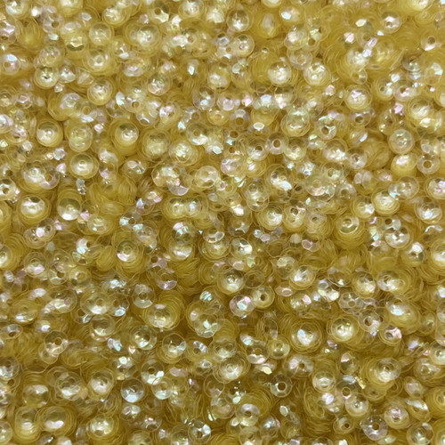 4mm Cup Sequins Yellow Crystal Rainbow Iris