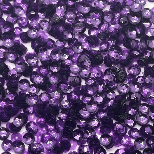 6mm Cup Sequins Amethyst Purple Transparent Glossy See-Thru