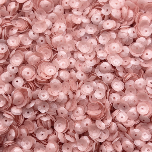 6mm Cup Sequins Light Pink Transparent Matte Satin