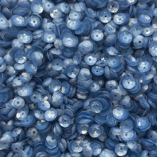 6mm Cup Sequins Cornflower Blue Transparent Glossy Matte