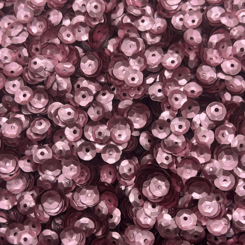 6mm Cup Sequins Rose Pink Matte Satin Shimmer