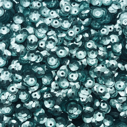 6mm Cup Sequins Turquoise Blue Matte Satin Shimmer