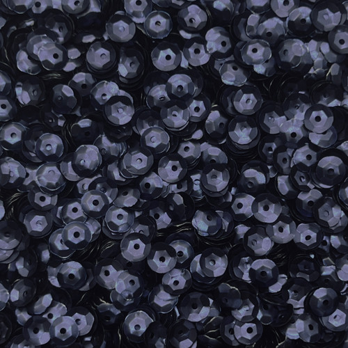 6mm Cup Sequins Navy Blue Matte Satin Shimmer