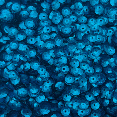 6mm Cup Sequins Bright Blue Matte Satin Shimmer