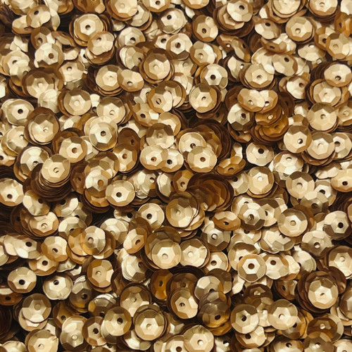 6mm Cup Sequins Yellow Gold Matte Satin Shimmer