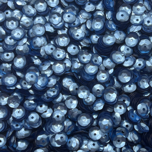 6mm Cup Sequins Periwinkle Blue Matte Satin Shimmer