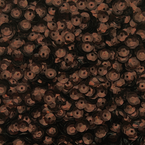 6mm Cup Sequins Chestnut Brown Matte Satin Shimmer