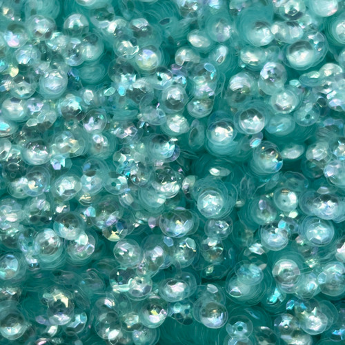 6mm Cup Sequins Ice Blue Crystal Rainbow Iris