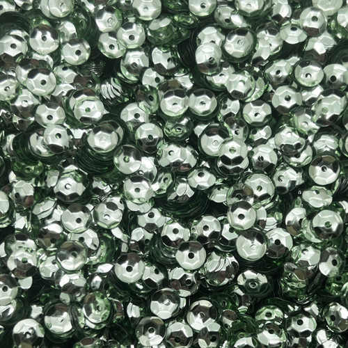 6mm Cup Sequins Pale Green Metallic Shiny