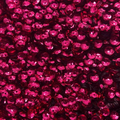6mm Cup Sequins Raspberry Pink Metallic Shiny