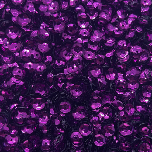 6mm Cup Sequins Bright Violet Purple Metallic Shiny