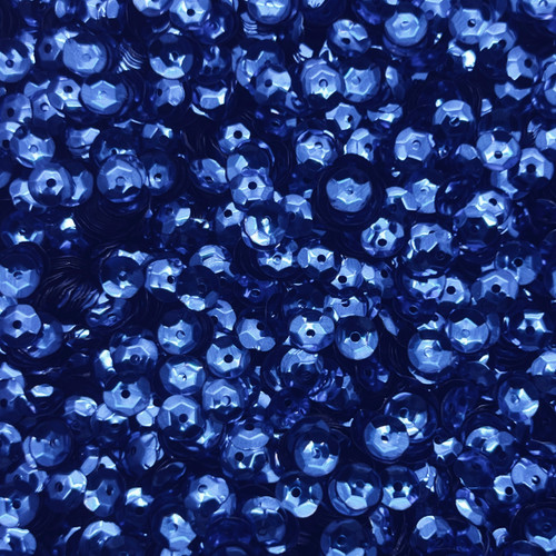 6mm Cup Sequins Rich Royal Blue Metallic Shiny
