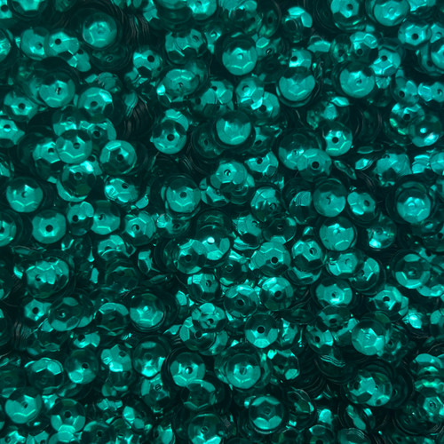 6mm Cup Sequins Emerald Green Metallic Shiny