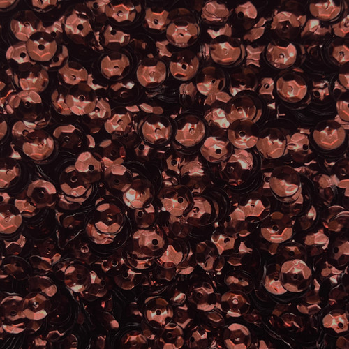 6mm Cup Sequins Chestnut Brown Metallic Shiny