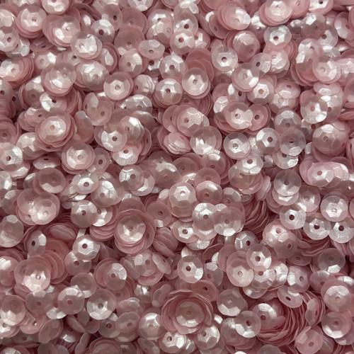 6mm Cup Sequins Pink Pearl Translucent