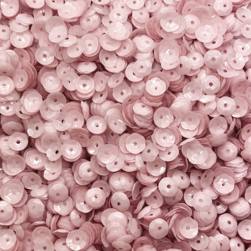 6mm Cup Sequins Palest Pink Translucent Glossy