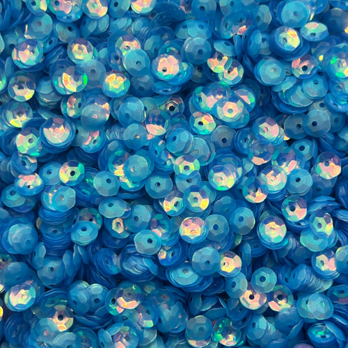 6mm Cup Sequins Aqua Blue Rainbow Iris Duo