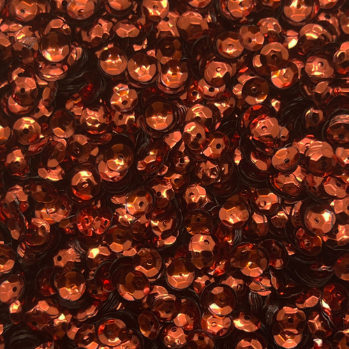 6mm Cup Sequins Burnt Orange Metallic Shiny