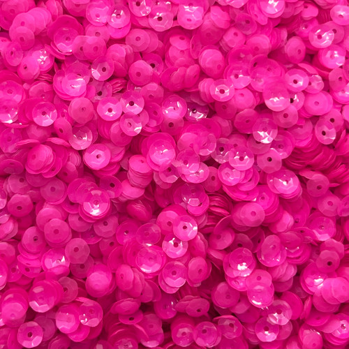 6mm Cup Sequins Pink Transparent Fluorescent