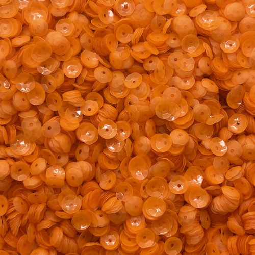 6mm Cup Sequins Light Orange Transparent Fluorescent