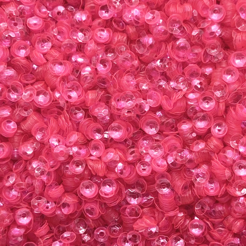 4mm Cup Sequins Hot Pink Transparent Fluorescent