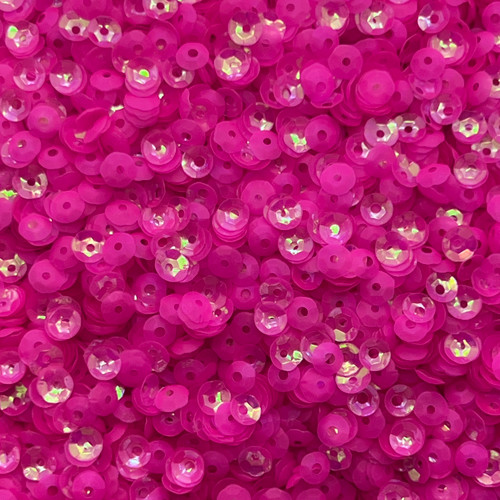 5mm Cup Sequins Bright Pink Fluorescent Crystal Iris Duo